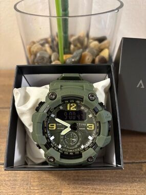 Watch Activa X ACW1637-007 Army Green Digital Men`s Watch 52mm by Invicta